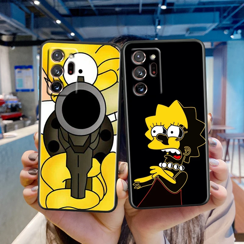 Disney Simpson Cool For Samsung Note 20 10 Ultra Plus A31 A14 A12 A70 A34 A25 A04 A05 A15 A24 5G Black Funda Phone Case