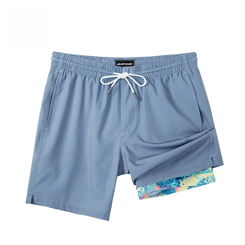 suruz-men's-qui-dry-swim-beach-pants-7-inches-two-in-one-fog-blue-hzscswm53-winter-collection-swimming-fitn-fans
