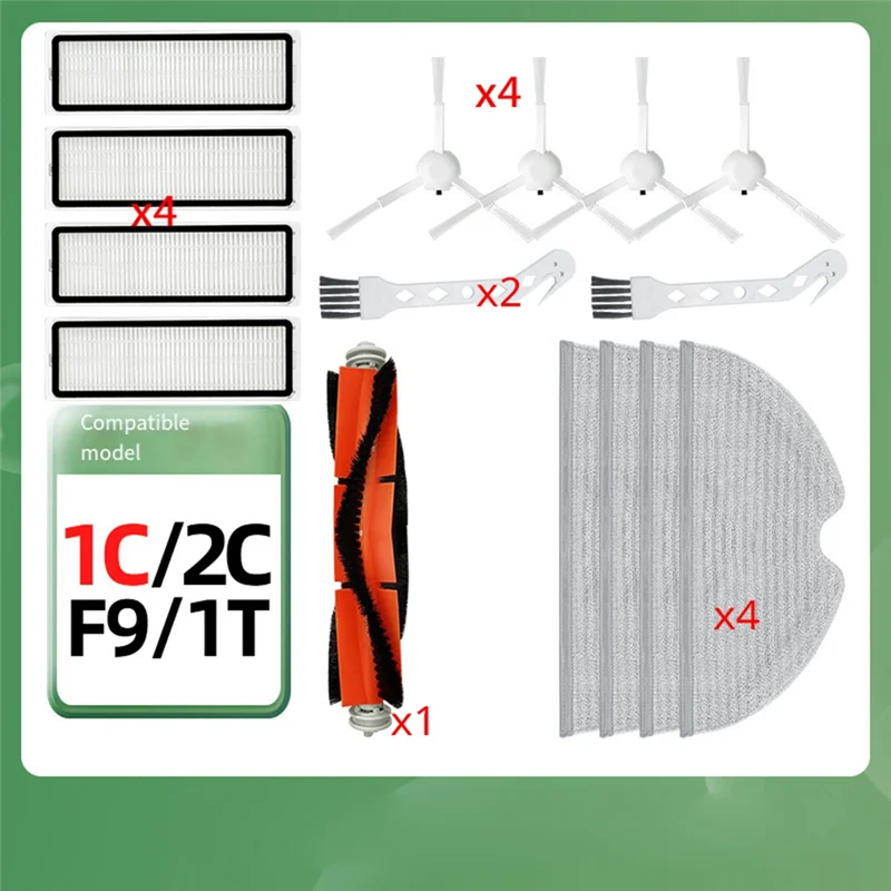 N09R-For Xiaomi Mijia 1C F9/2C/1T Robot Sweeping Accessories Cloth Filter Main Side Brush Replacement Parts Brush