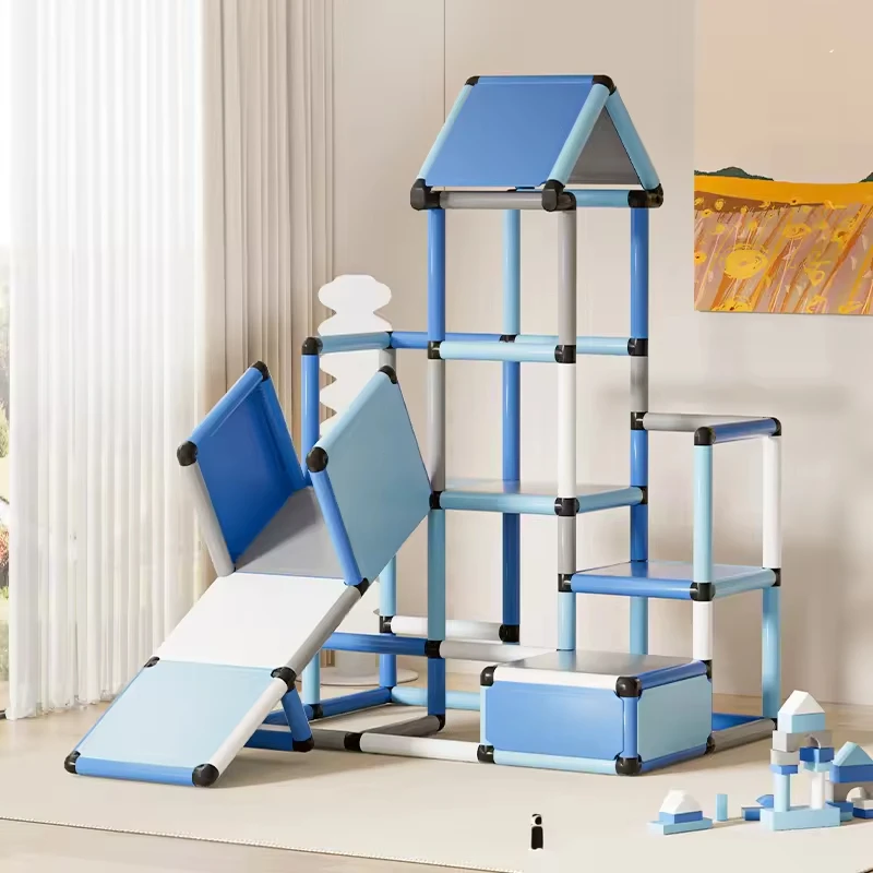 

Многофункциональное полное оборудование для игровой площадки в помещении, образовательная домашняя стена для скалолазания с горкой для детей