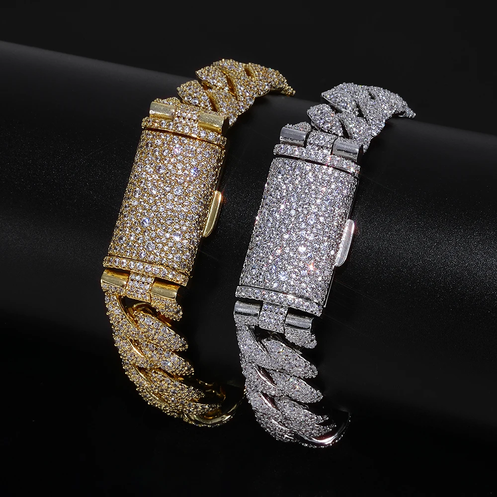 

ESKEEM новый 14 мм нерегулярный кубинский браслет с кубическим цирконием для мужчин ювелирные изделия в стиле хип-хоп Iced Out Diamond Bubble Chain прекрасный подарок