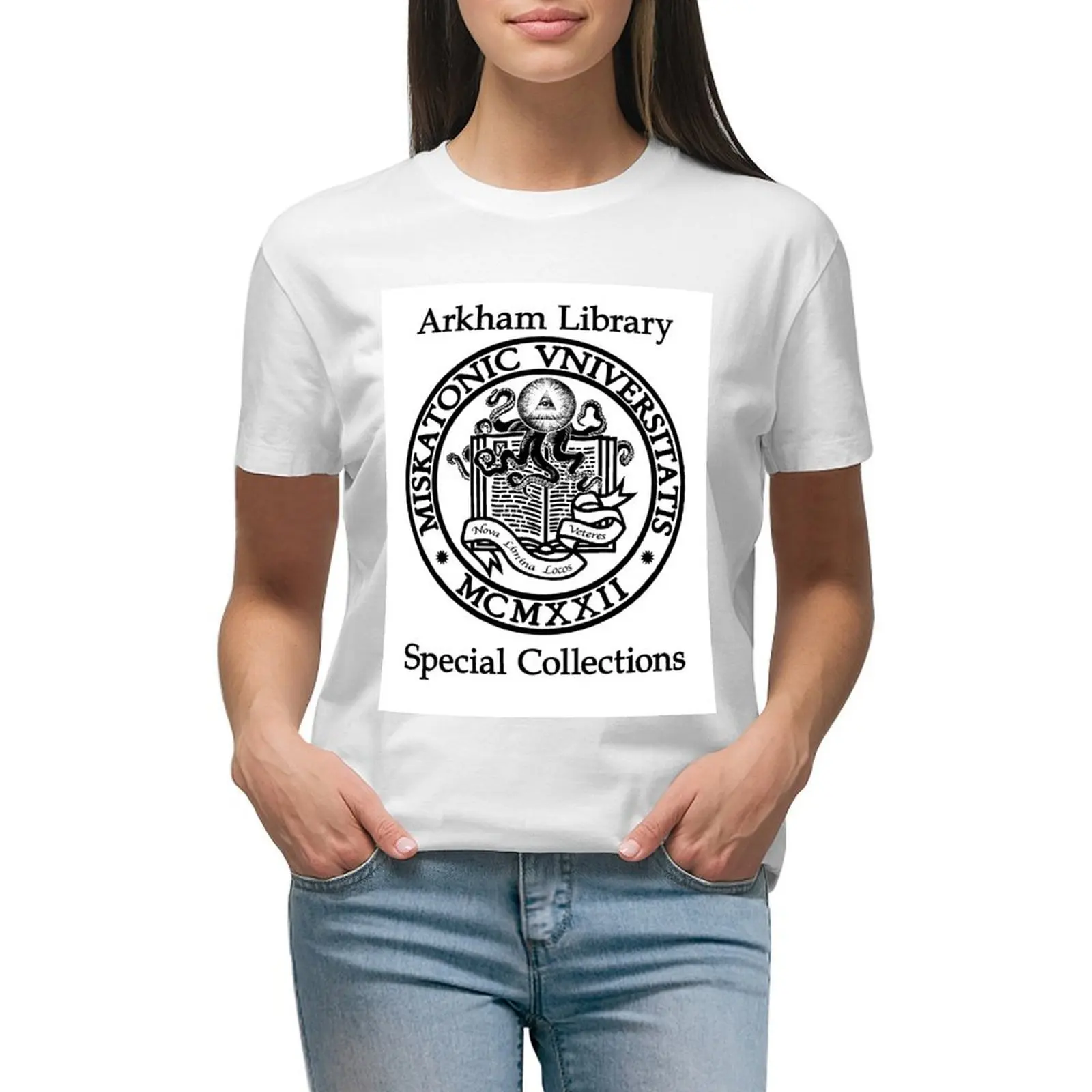 Miskatonic University - Arkham Library Special Collections T-shirt oversized summer clothes anime clothes Women's tops