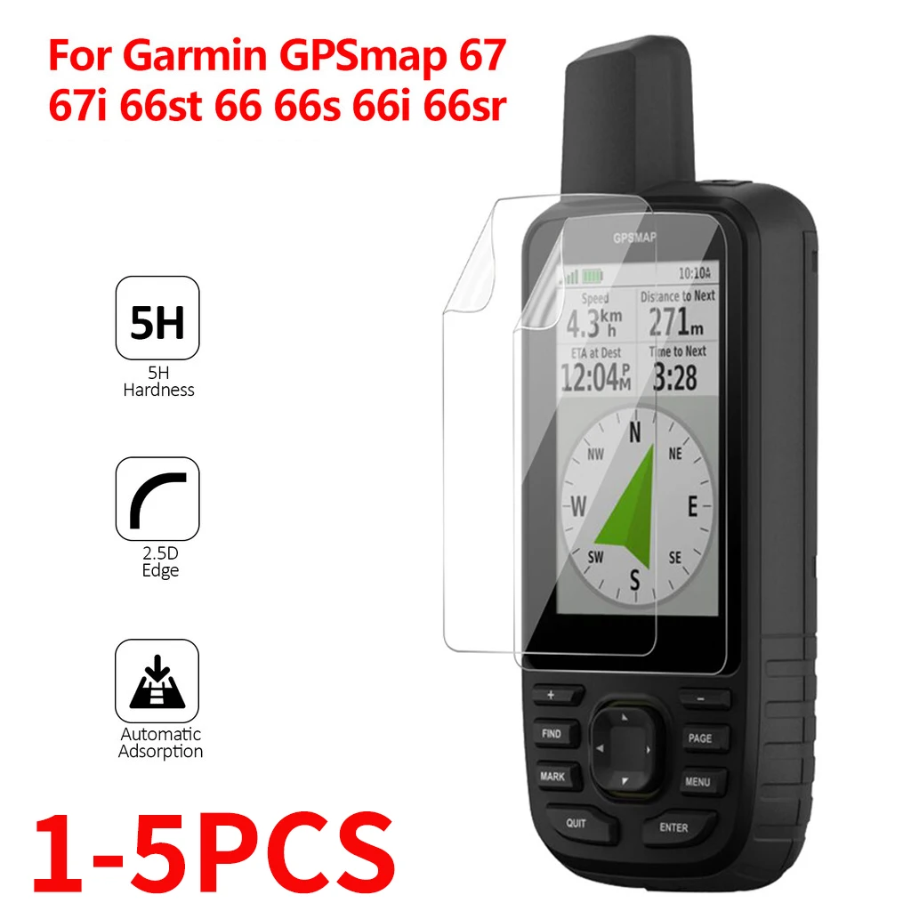 1‑5Pcs Clear Outdoor Scratch-resistant Guard Film for Garmin GPSMAP 67 67i 66st 66 66s 66i GPS Screen Protector Film Not Glass
