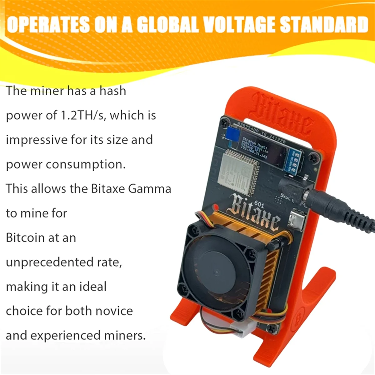 AB20-Bitaxe Gamma 601 Solo Lottery Miner 1.2TH/S BM1370 Asic Chip Bitcoin BTC Miner 18-22W From Antminer S21 Pro BR PLUG