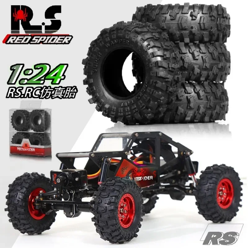 

RC Car 4pcs 51mm 1.0" Soft Rubber Wheel Tire Mud Tire for 1/18 1/24 RC Crawler Car TRX4M SCX24 AX24 Upgrade Parts Accessories