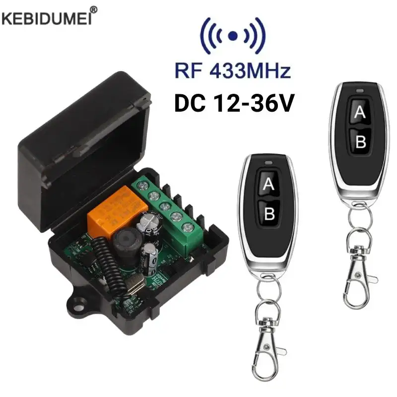 DC 12V 24V 36V 433Mhz RF Wireless Remote Control Switch Relay 1CH Receiver Module For LED Door Electromagnetic Lock DIY