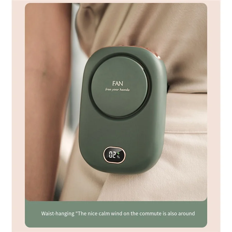 -SPOR Portable Hanging Neck Fan, 2000Mah Wearable Mini Fan, Battery Operated USB Rechargeable 3 Speed Air Cooler