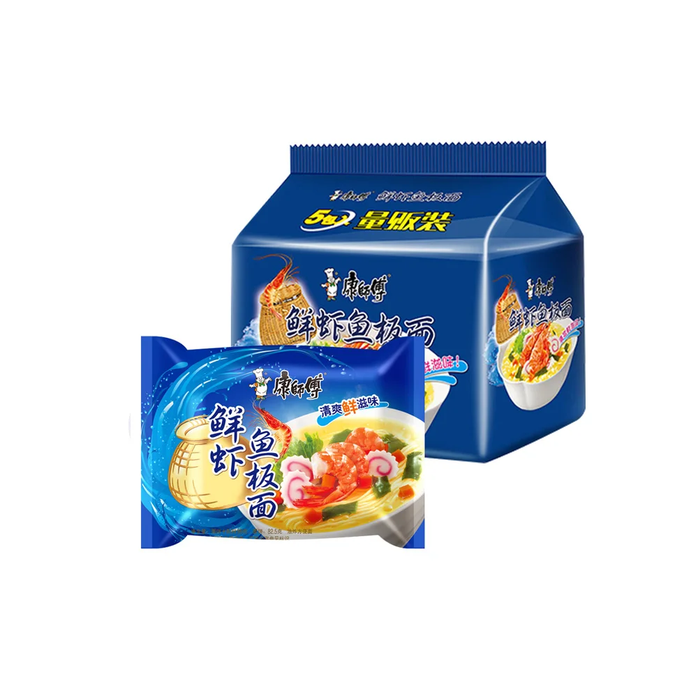 Master Kong, Classic Shrimp and Fish Cake Flavor Instant Noodles, Pack of 5, 98g/bag