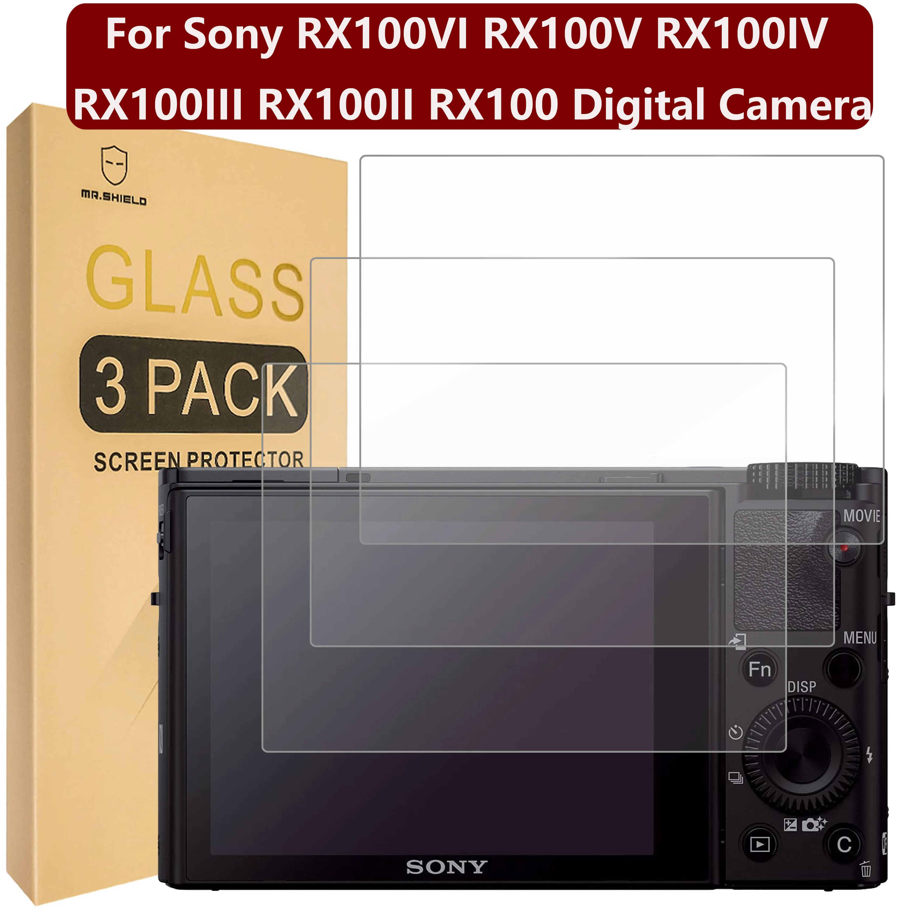 Mr.Shield [3-Pack] protezione dello schermo per Sony RX100VI RX100V RX100IV RX100III RX100II RX100 Digital Camera [vetro temperato]