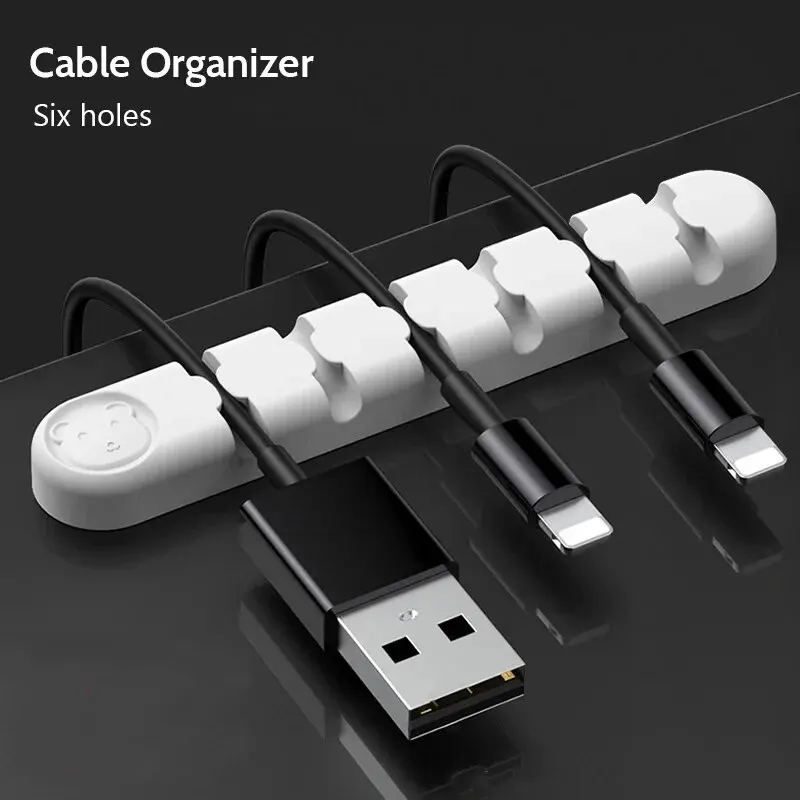 4/6 Wire Slot Cable Organizer Management Wire Holder USB Cable Winder Tidy Silicone Clips For Mouse Keyboard Earphone Protector