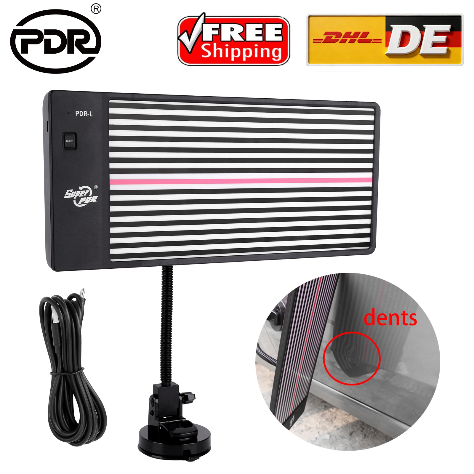 PDR LED Lampe Reflektorlicht Leiterplatte Für Autobeulenentfernung Hilfswerkzeuge Mit 2 Meter Leitung und Neuen Ständern
