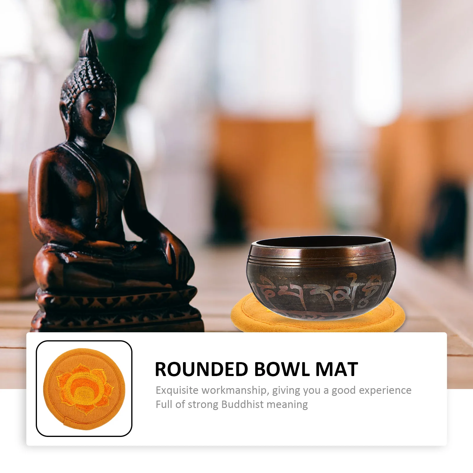 

Embroidery Tea Pot Pad Buddhist Sound Bowl Mat Lightweight Compact Design High-Quality Durable Material Religious Ritual