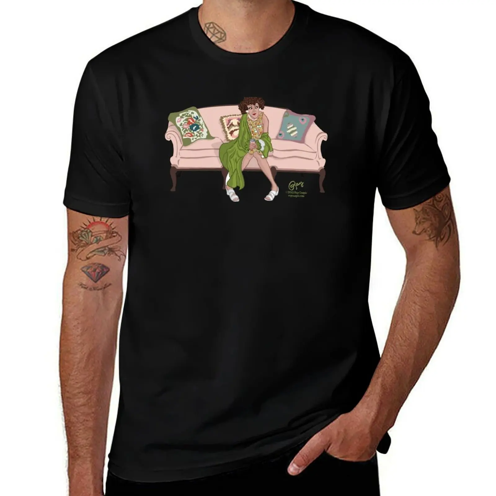 On Her Mama's Couch T-Shirt Gym Wear Breathable Short Sleeve Tee T-Shirt