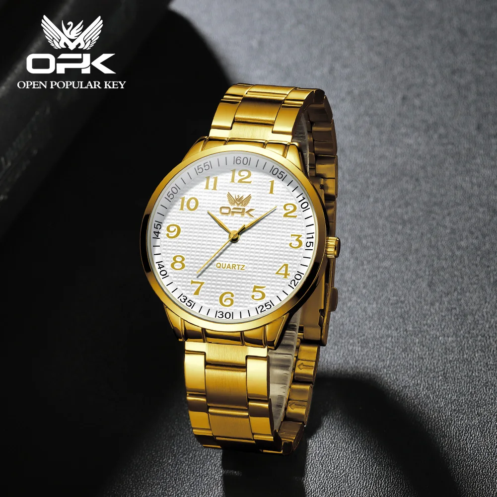 OPK Mens Watch Original Fashion Brand Quartz Watch Stainless steel Men's Wristwatch Waterproof Watches For Men