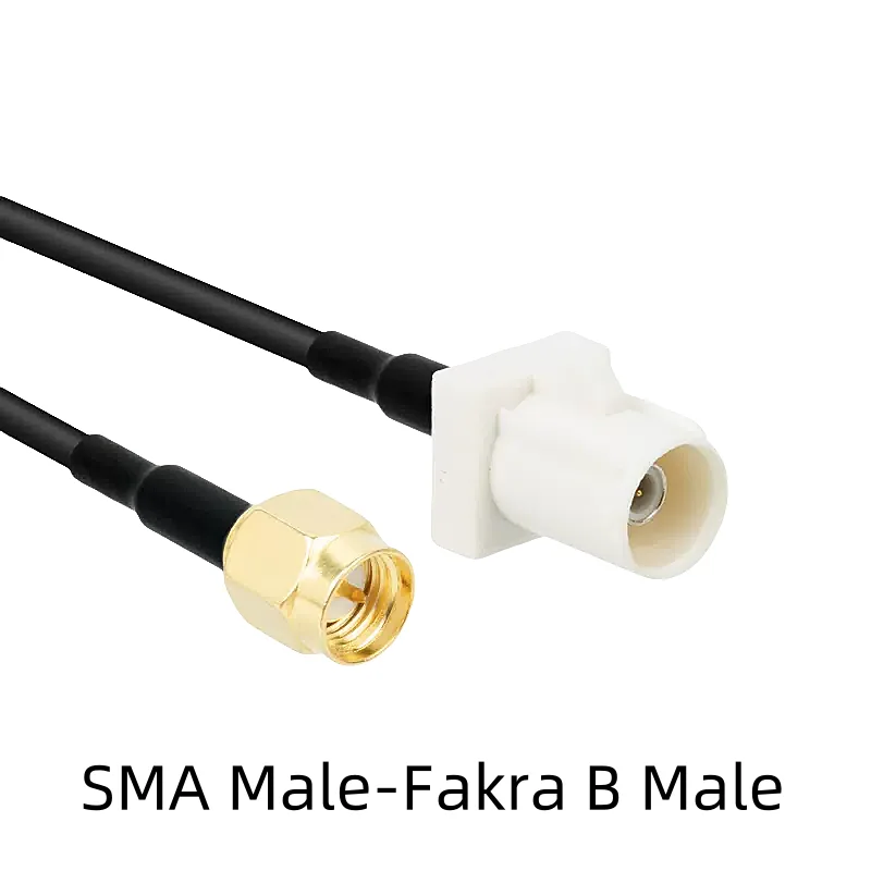 Cable de extensión Fakra B macho/hembra a SMA macho/hembra, Antena GPS, conector coaxial, Cable Pigtail, blanco, RG174