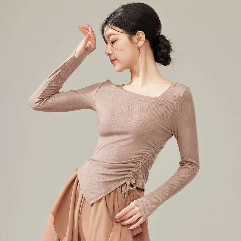 

Spring and Summer Chinese Classical Dance Training Female Adult Slim-fit Long Sleeve Top Teacher Modern Dance Dress