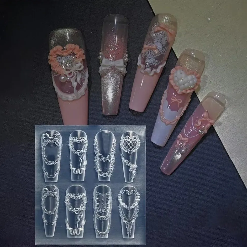 Stereoscopic Design Silicone Nail Mold Nonstick Surface Multiple Shapes Nail Art Stamping Template Hawaii Hibiscus Flower