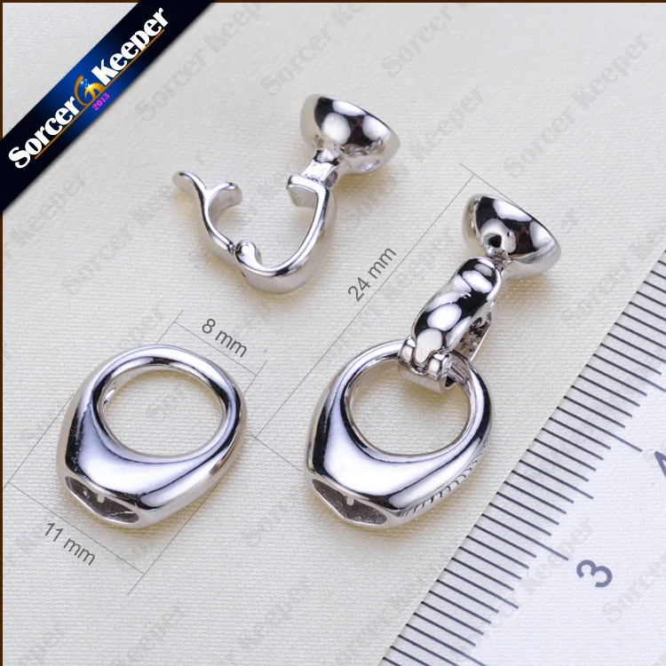 5Pcs/lot White Plated Drop Shaped Toggle Clasps Lobster Clasps DIY Claw Jewelry Hooks Pearl Necklace/Bracelet Connector 24mm