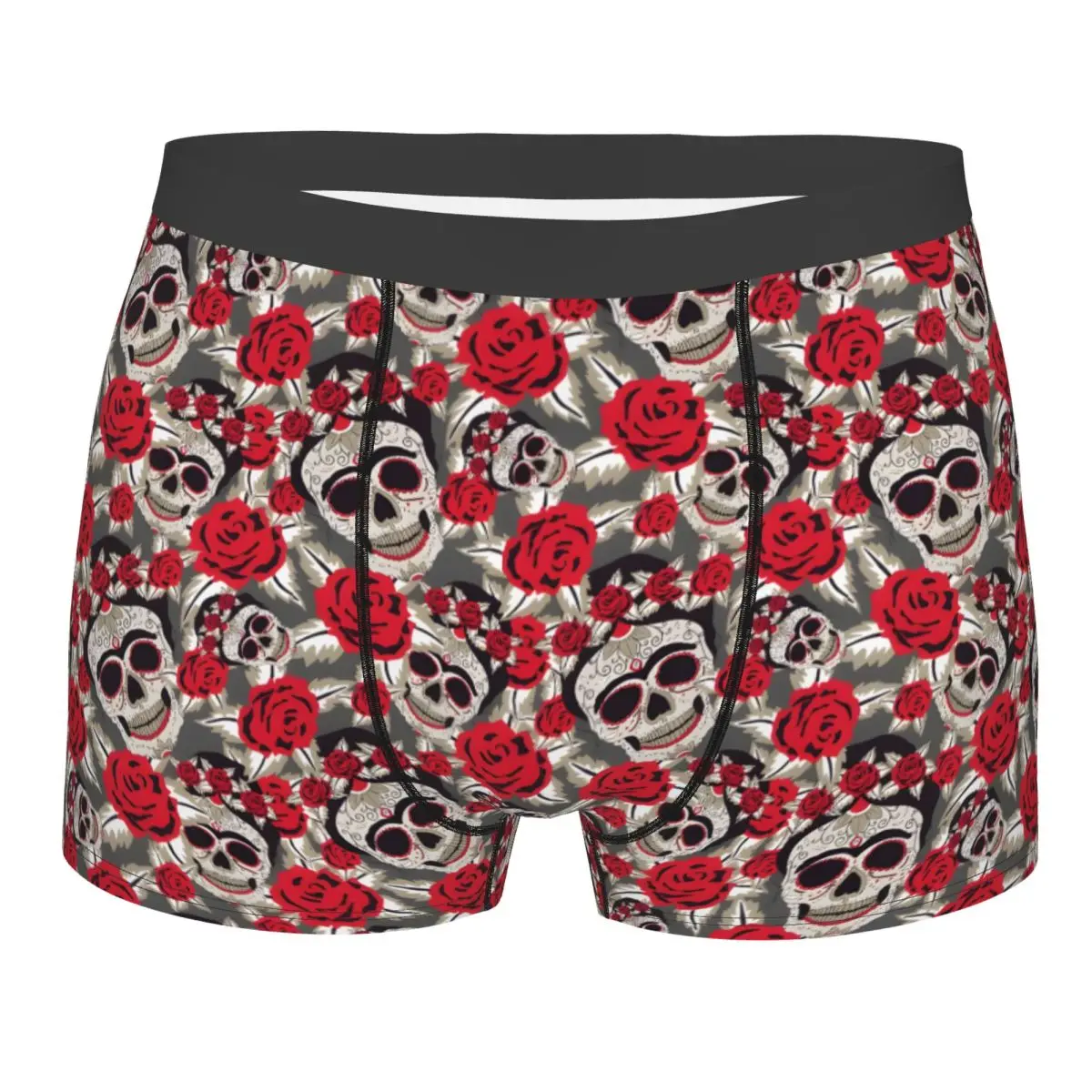 

Мужская мода на заказ День папы Сахарный череп Мексика Роза узор Мужское нижнее белье Трусы-боксеры Эластичные шорты Трусы Трусы