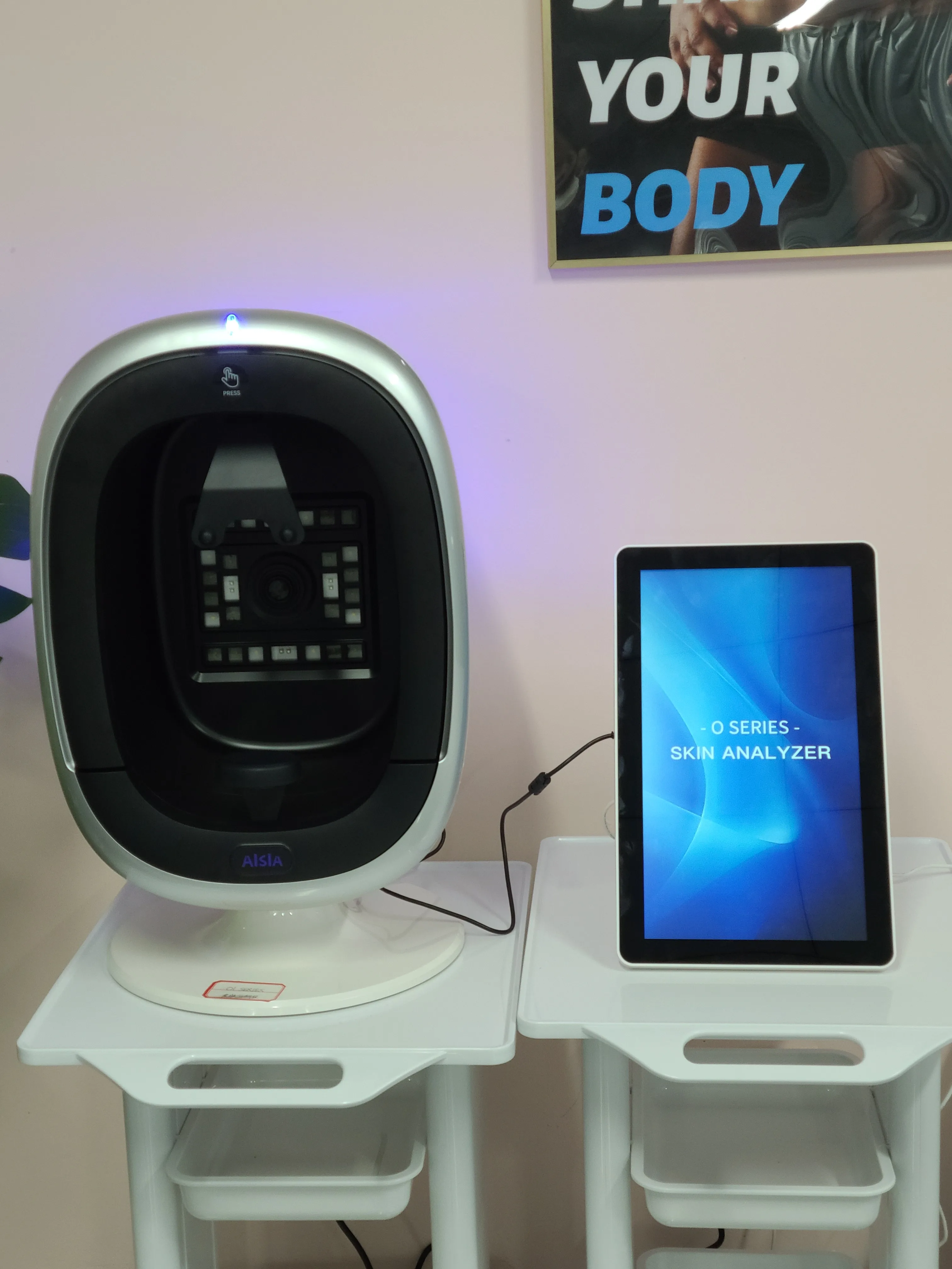 Tecnologia profissional 3d espelho análise facial digital testador grande gerenciamento de dados detector de pele máquina analisadora