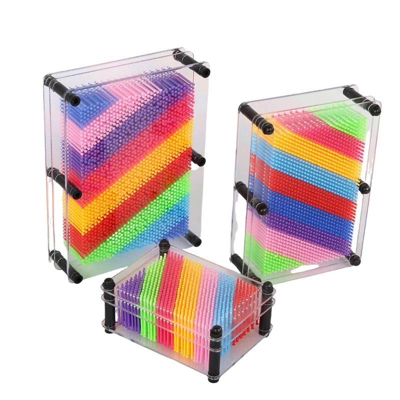 3D Clone Shape Pin Art Shoumo Colorful Needle Child Get Face Palm Model Clone Pinart Home Desk Decoration Ornaments Funny Game