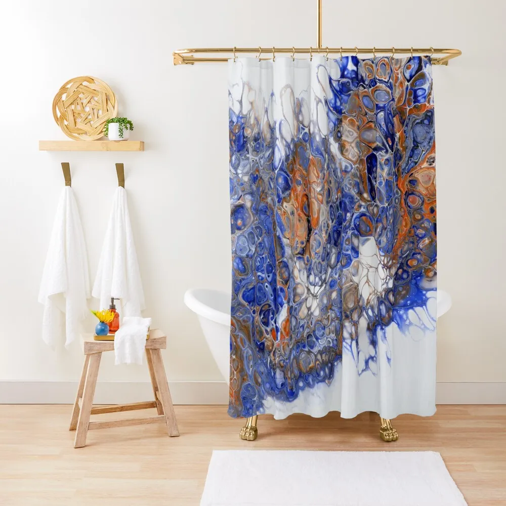 

Team Splash, Orange and Blue Shower Curtain Cute Shower Curtain