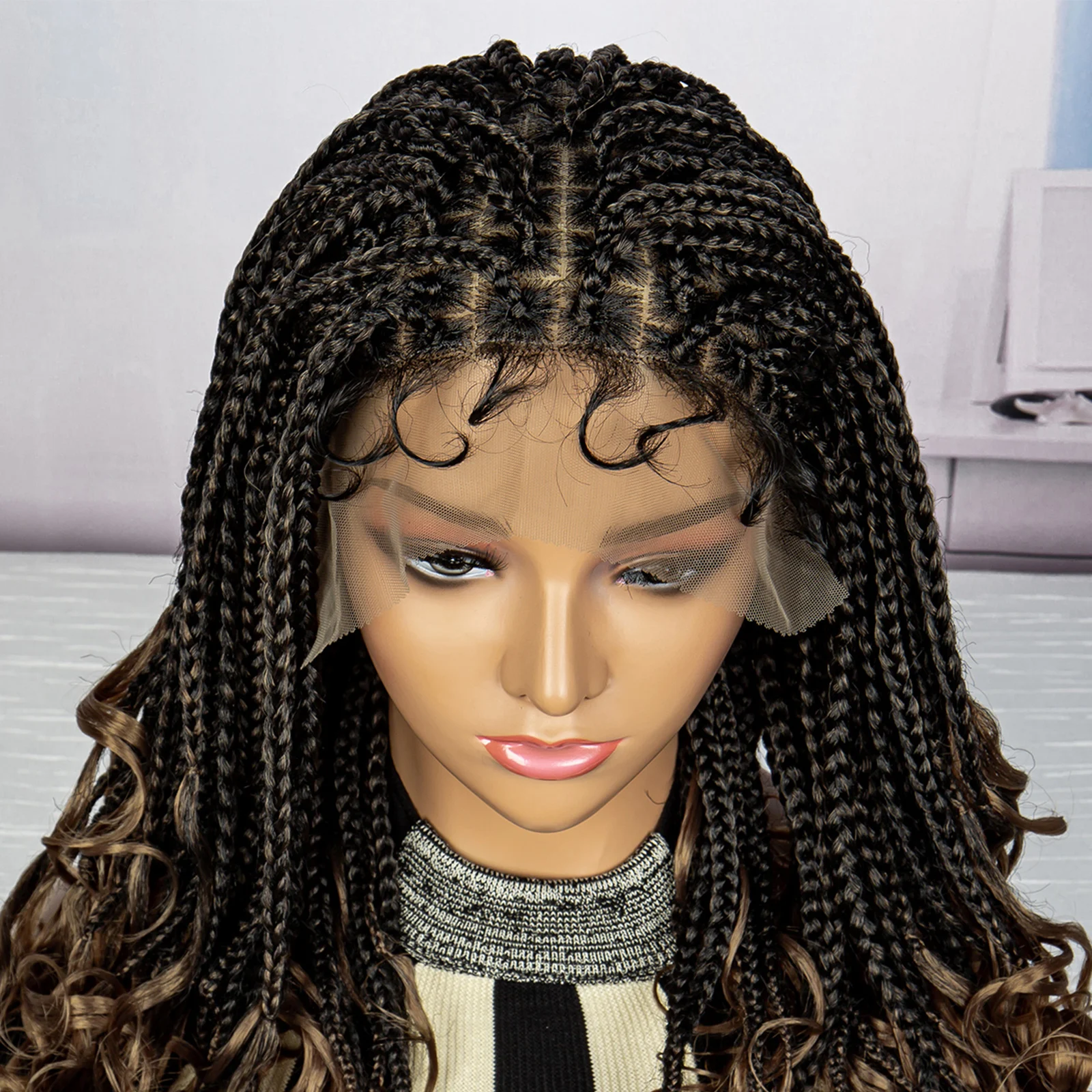 Box Braided Wigs Lace Front Synthetic Braids Wigs Syntehtic Hair for Women Lace Front Box Braided Wigs