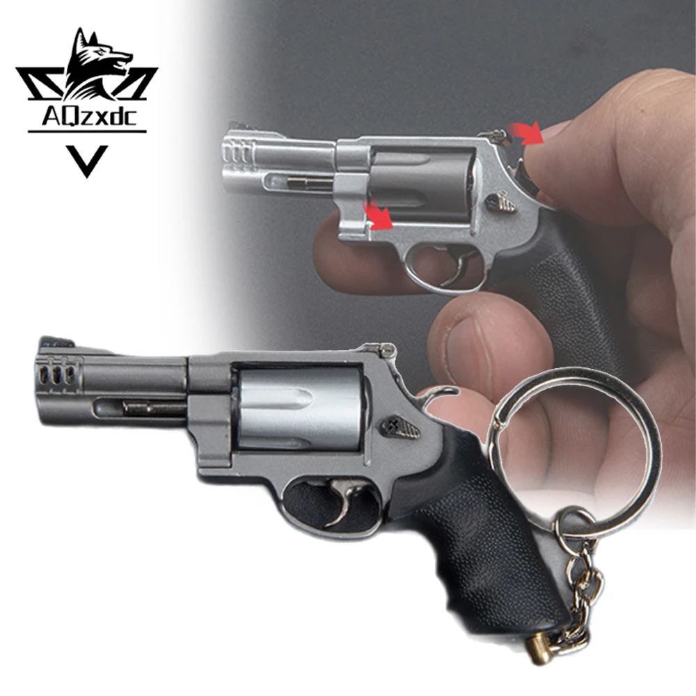 Tactical Toy Gun Keychain M500 Miniature Revolver Mini Model  Small Revolver Disassembly Toys for CS Collection Pendant Gift