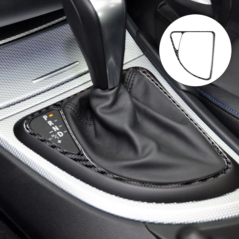 

For BMW 1 Series E81 E82 E87 E88 2008-2013 Car Gear Shift Control Panel Cover Carbon Fiber Sticker Trim Accessories
