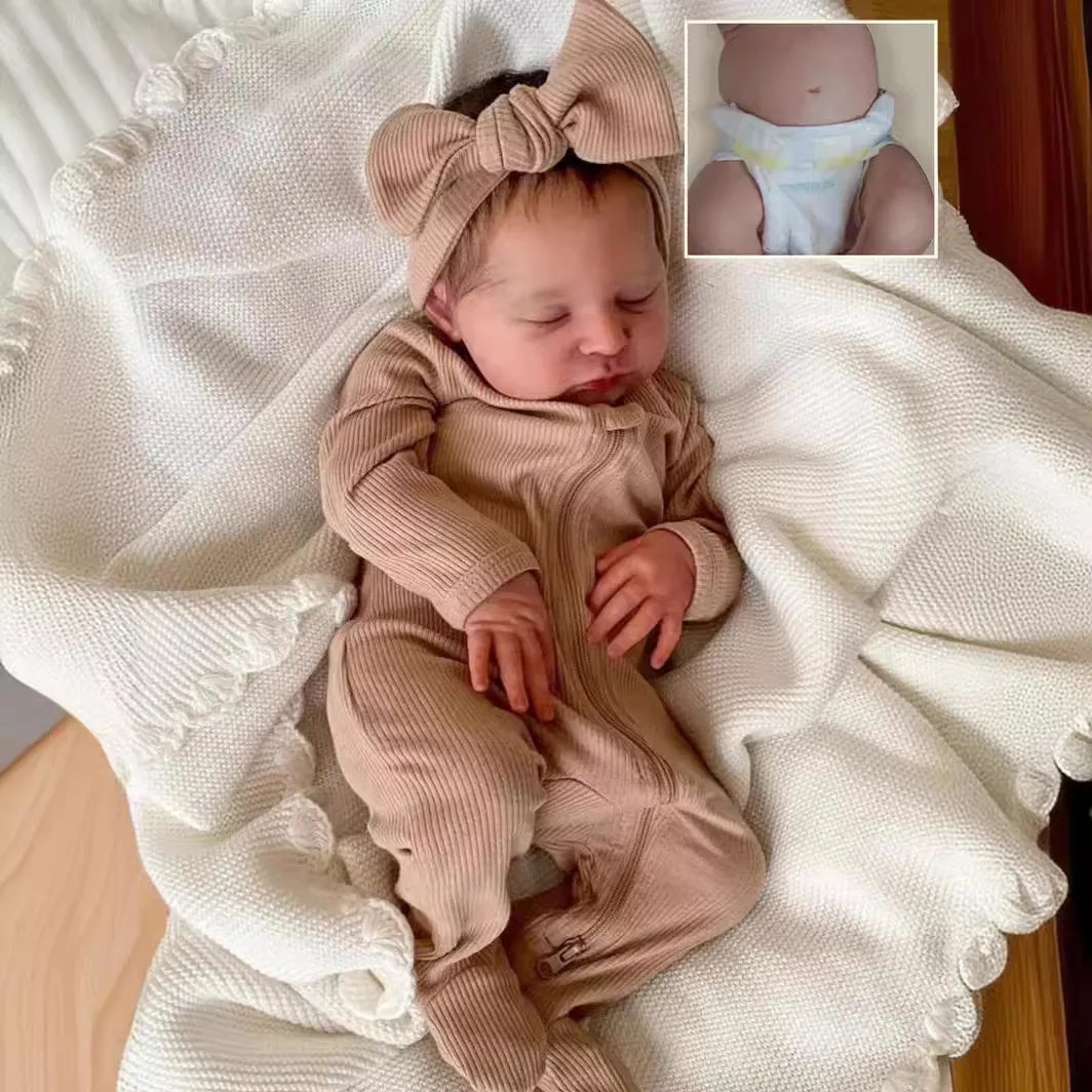 

48cm Laura Full Body Vinyl Newborn Baby Size Reborn Baby Dolls 3D Skin Hand Detailed Painted Skin Visible Veins