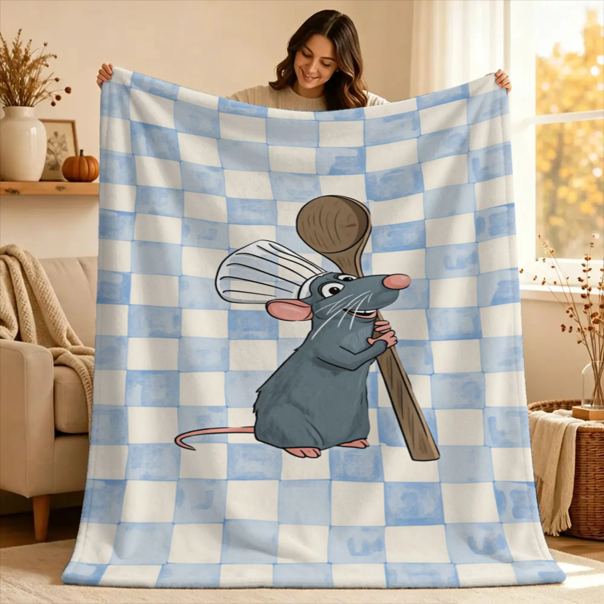 Ratatouille Soft Warm Blanket Anyone Can Cook  Travel Plush Bedding Throws Novelty Couch Chair Flannel Bedspread Sofa Bed Cover