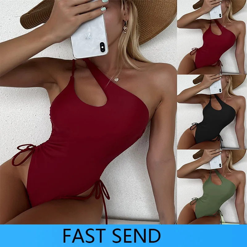 

Women's Bikini Swimwear Retro Swimsuits Solid Color Halter Swimsuit Briefs Swimwear Bathing Suit Women Swimsuit Set for Beach