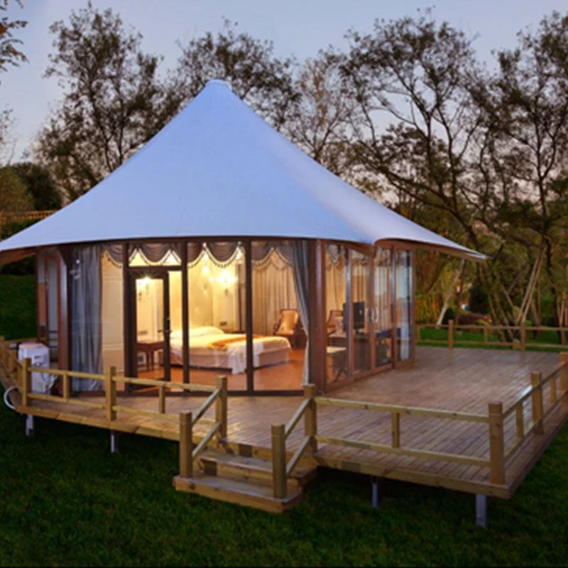 Outdoor Luxury Resort Lodge Hotel Tent PVDF Canvas Material Safari Glamping Trade Show Tent Custom