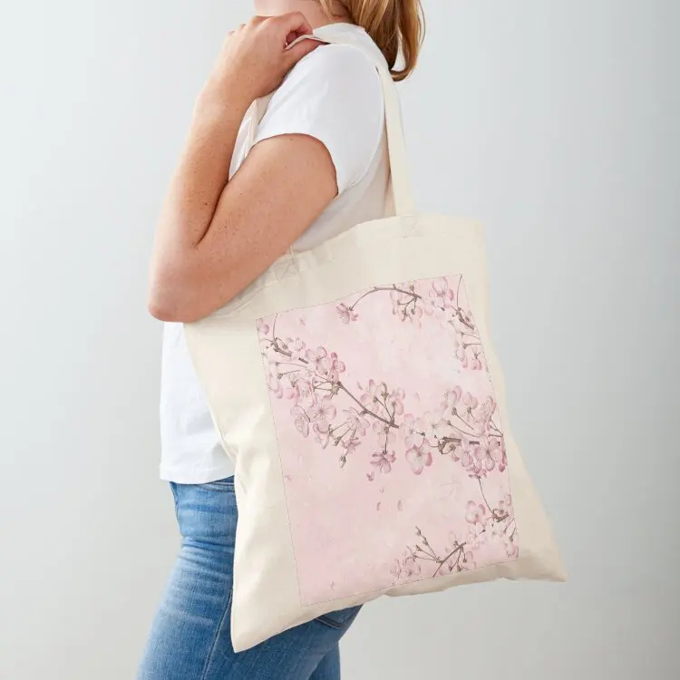 Sakura Cherry Blossom Tote Bag tote bags aesthetic Eco bag Women's shopping bag reusable shopping bags