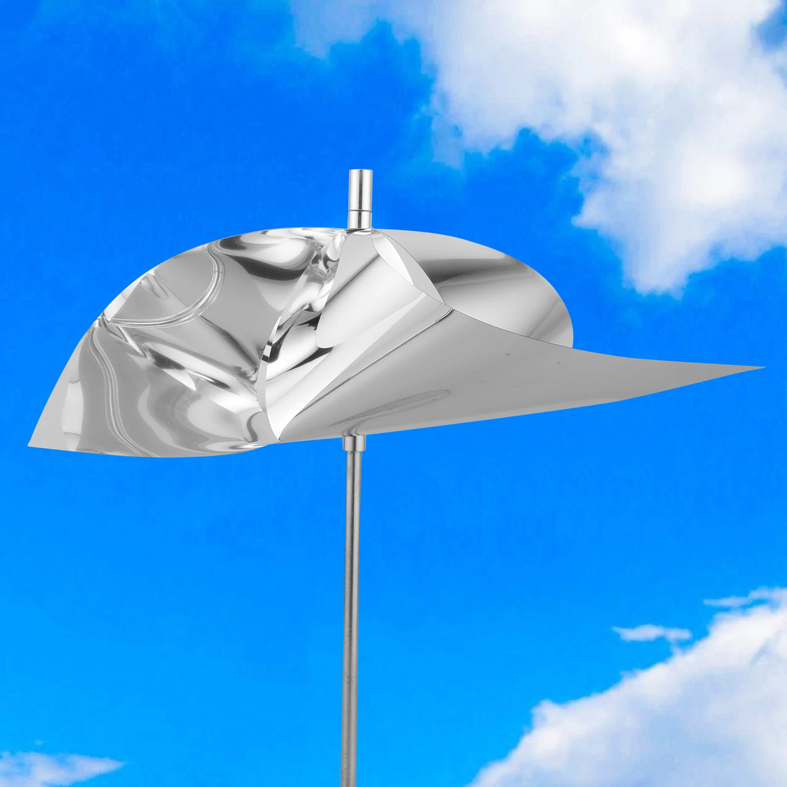 

2 Pieces Reflective Windmill Bird Deterrent Rotating Outdoor Garden Pinwheel Bird Scare Device Yard Protector Decorative Craft