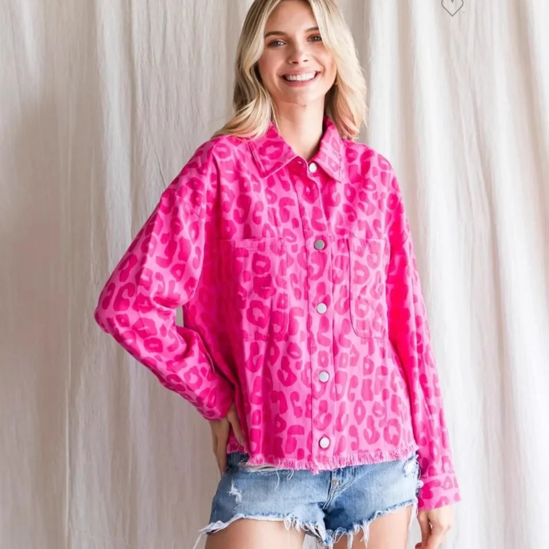 Autumn And Winter New Casual Fashion Printed Long-sleeved Loose Pocket Shirt