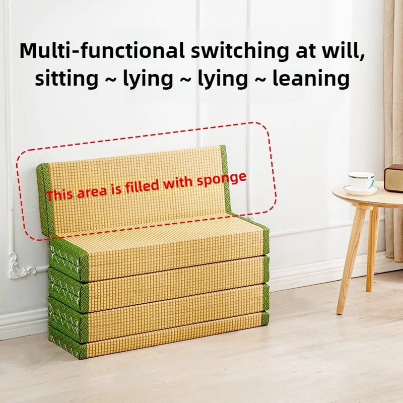 Foldable Coconut Coir Tatami Mat Thin Mattress Pad Floor Sofa Cushion for Living Room/ Balcony Multi-Purpose Sleeping Guest Bed
