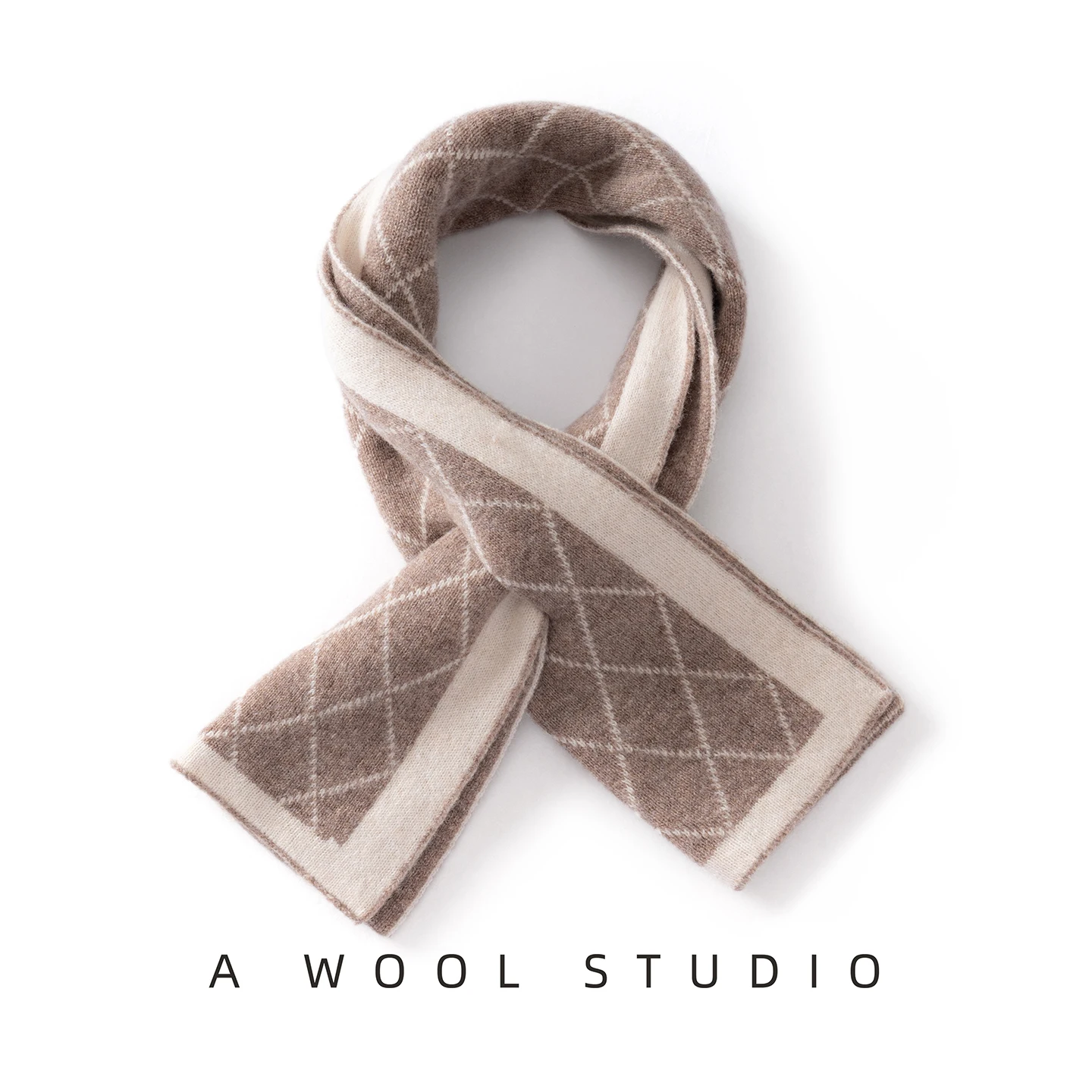 

ZOCEPT Fashion Soft Wool Knitted Scarf Multi-functional Warm Women Cross-Perforated Winter Grid Double-Sided Scarf Women Shawl