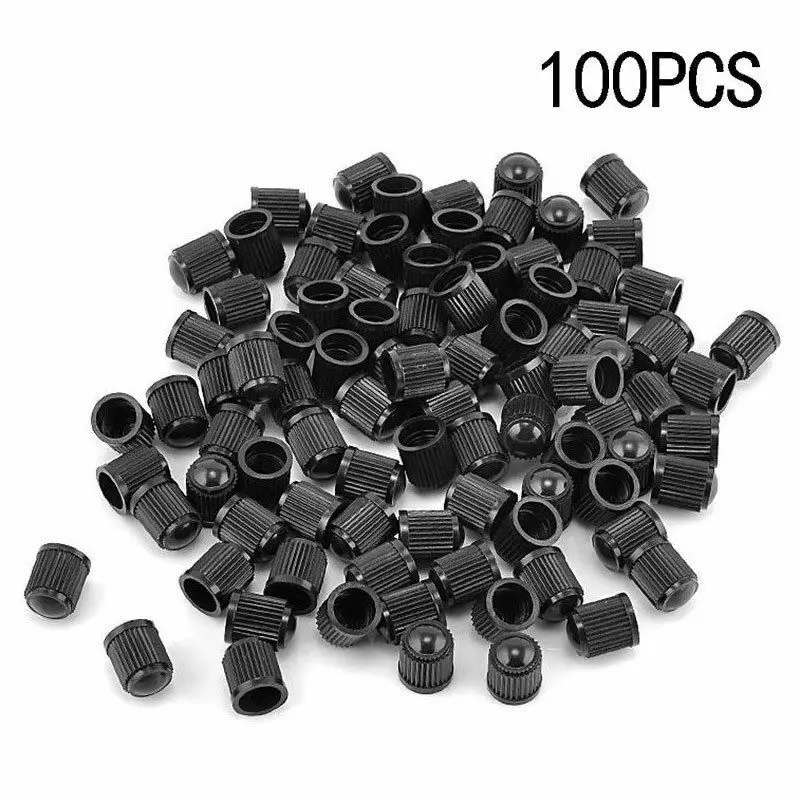 100 pièces noir en plastique pneu jantes tige Air Valve bouchon couvre de haute qualité pour camion vélo pneu Valve bouchon couvre accessoires