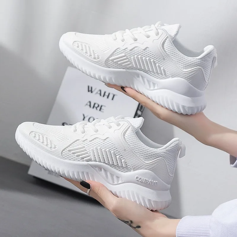 Platform Sneakers Women Air Mesh Breathable Running Shoes Knit Casual Athletic All-Match Vulcanized Shoes 2025New Tenis De Mujer