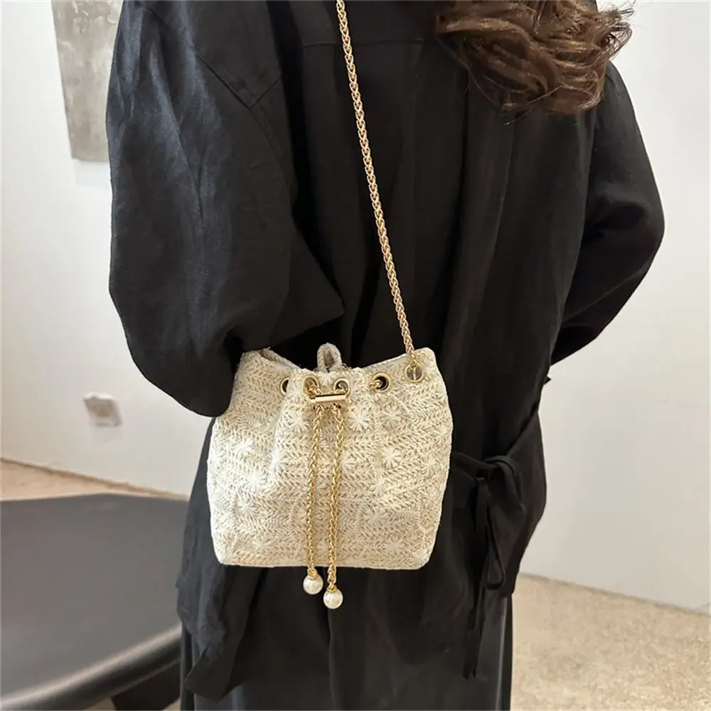 

Fashion Rattan Straw Bag Woven Large Capacity Messenger Bag Chain Handmade Braid Shoulder Crossbody Bags for Summer Beach