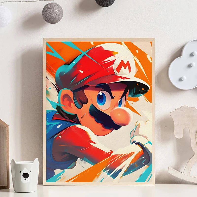 Classic Hot Anime Game MM-Marios Posters and Prints Canvas Printing Modern Wall Art Picture for Gaming Room Home Decor Gifts