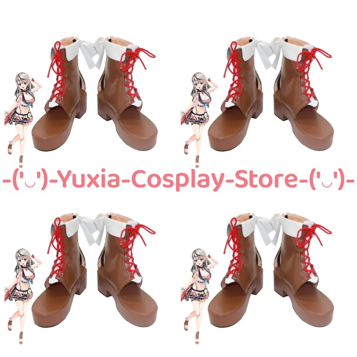 

Yuxiacosplay! Hololive Sakamata Chloe Cosplay Shoes Anime Game Character Prop PU Leather Boots Halloween Carnival Party Costume