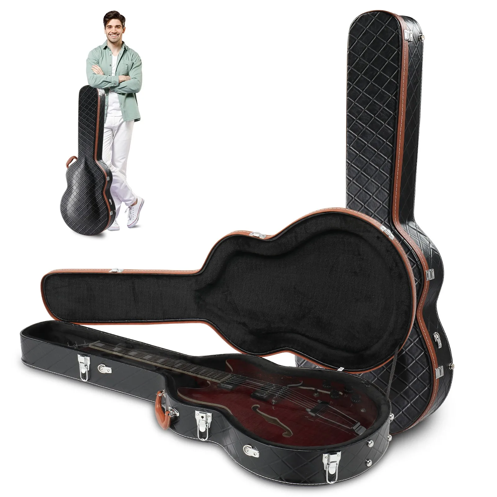 

Portable Wooden Hard Case for 335 Semi-Hollow Electric Guitars