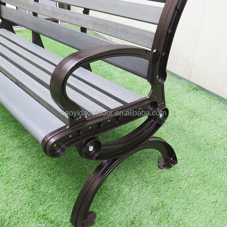 Factory Customized Patio Benches Farmhouse Garden Bench Outdoor Steel Wood Garden Bench For Traditional Park Long Chairs