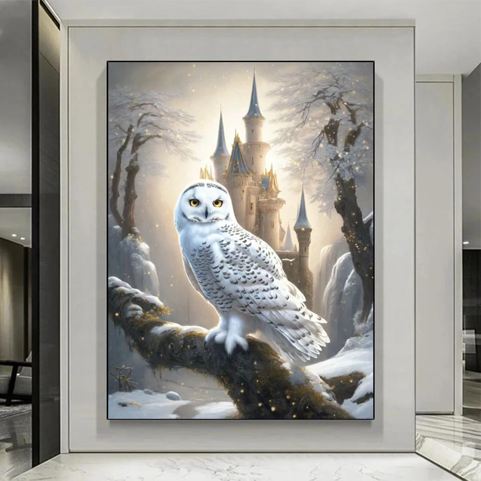 Diamond Painting New Arrivals Magic Castle White Owl Picture Rhinestones Diamond Mosaic Jewelry Cross Stitch Kit Home Decor Gift