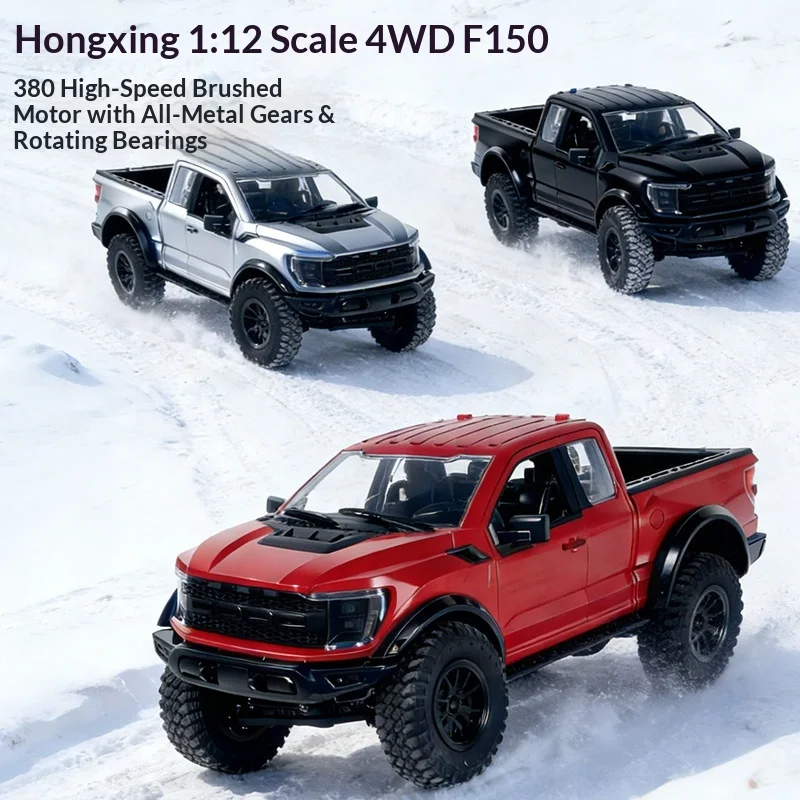 Hongxing New Rc Remote Control Car 1 12 Full Scale 4WD F 150 Raptor Climbing Pickup Truck All Metal Drive Shaft All Terrain