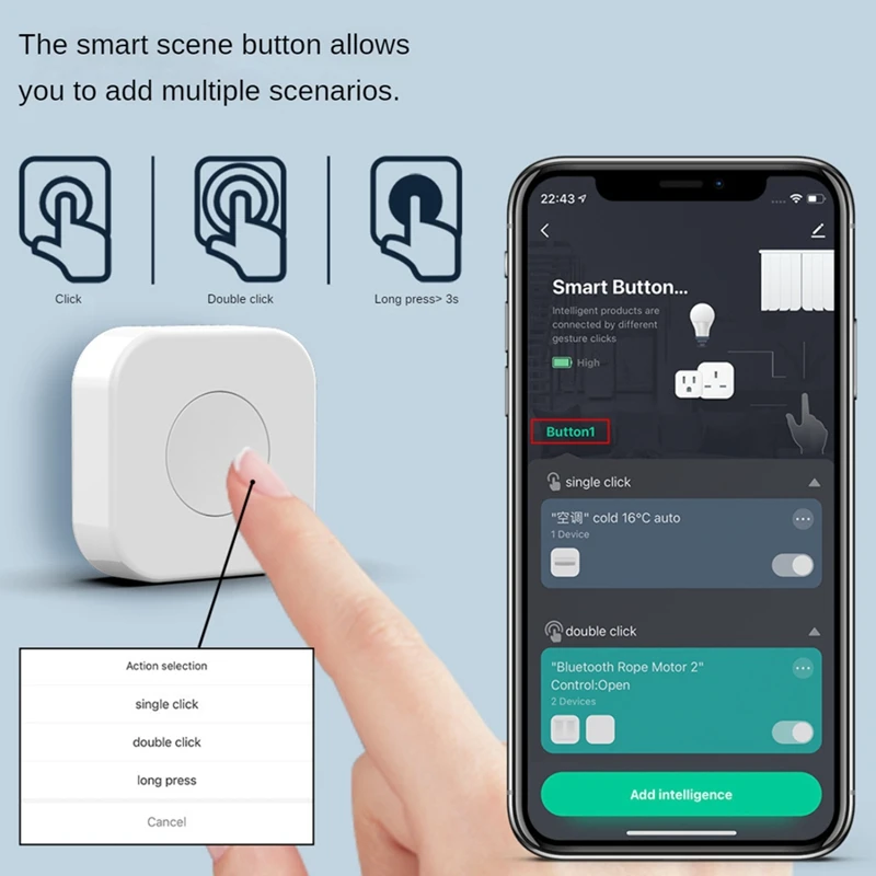 2 Tuya Zigbee Button Smart Home Scene Switch Wireless Remote Control Intelligent With Zigbee Gateway