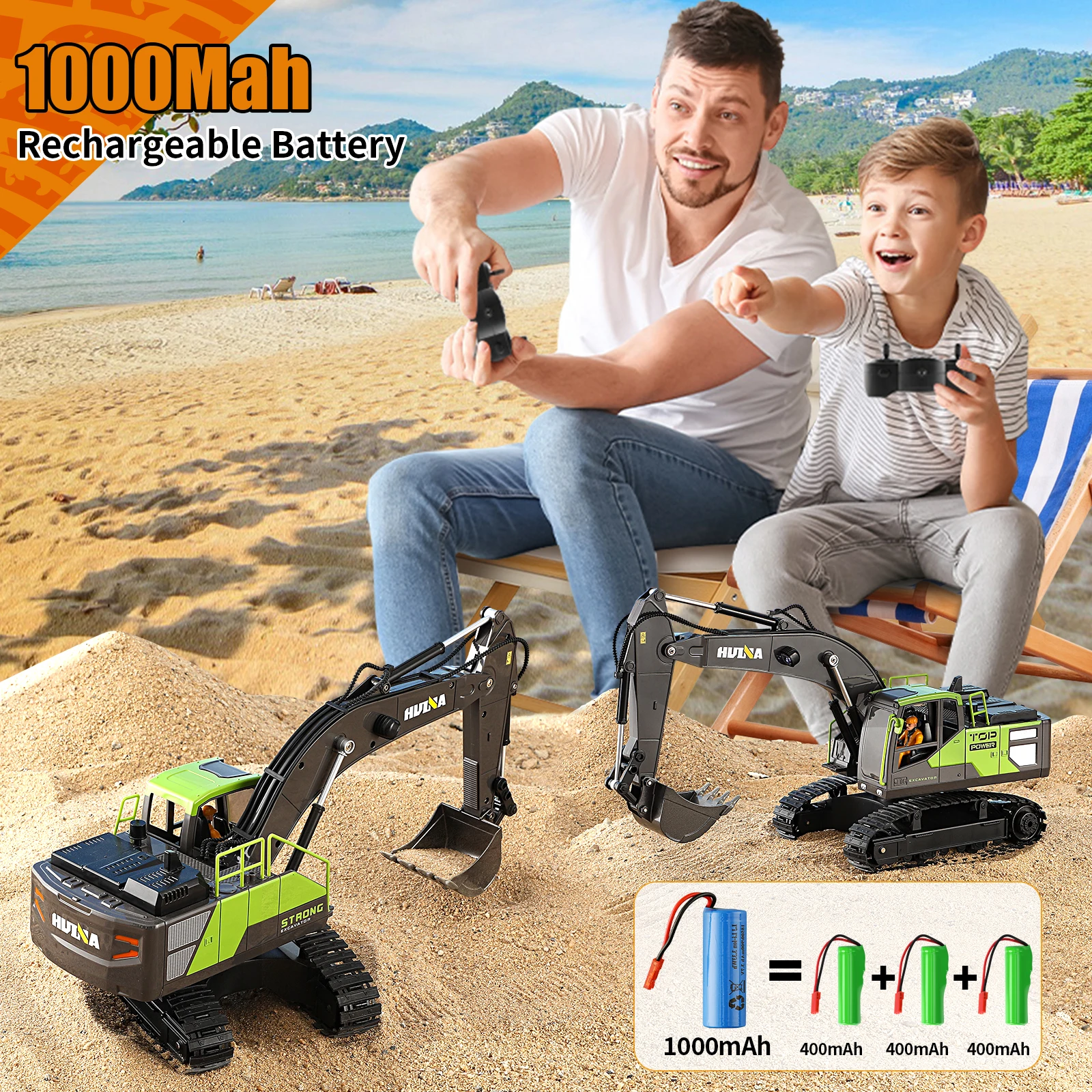 Remote Control Excavator Dump Truck Crawler 9CH 2.4Ghz RC Model Car Toy Alloy Simulation Construction Vehicle Gift 11 Channels