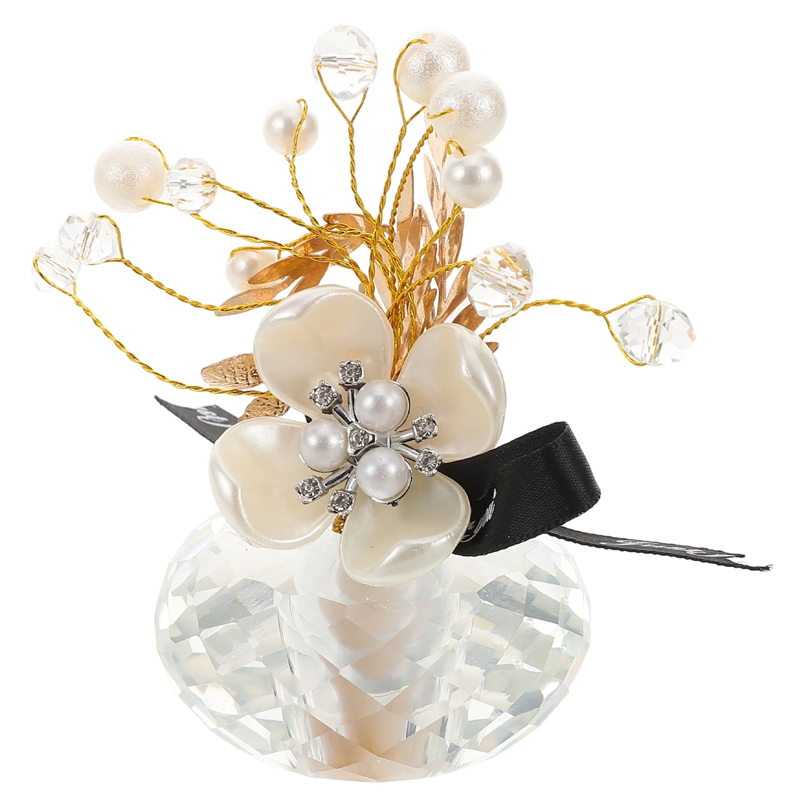 

Crystal Flower Car Dashboard Ornament Lucky Car Charm Elegant Interior Decoration Automotive Accessories Crystal Charm